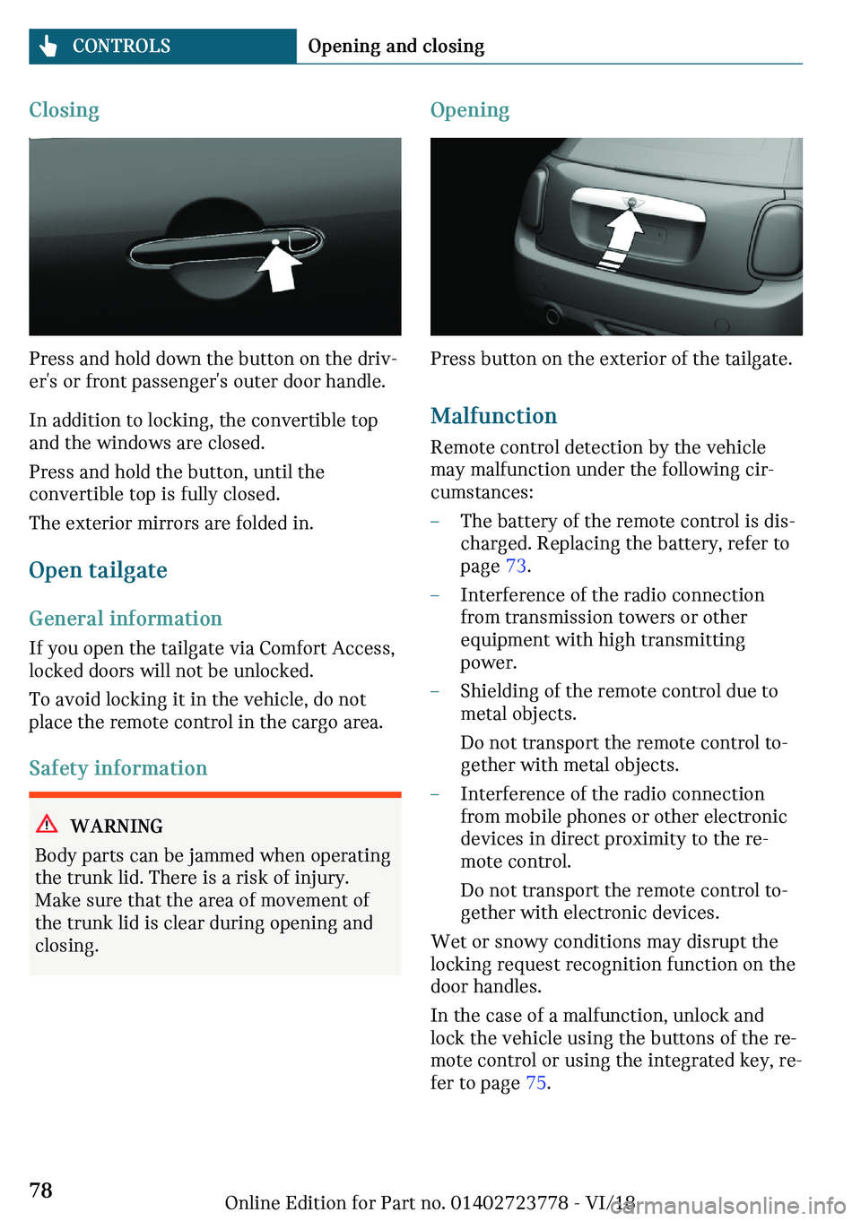 MINI COOPER CONVERTIBLE 2019 Manual PDF �C�