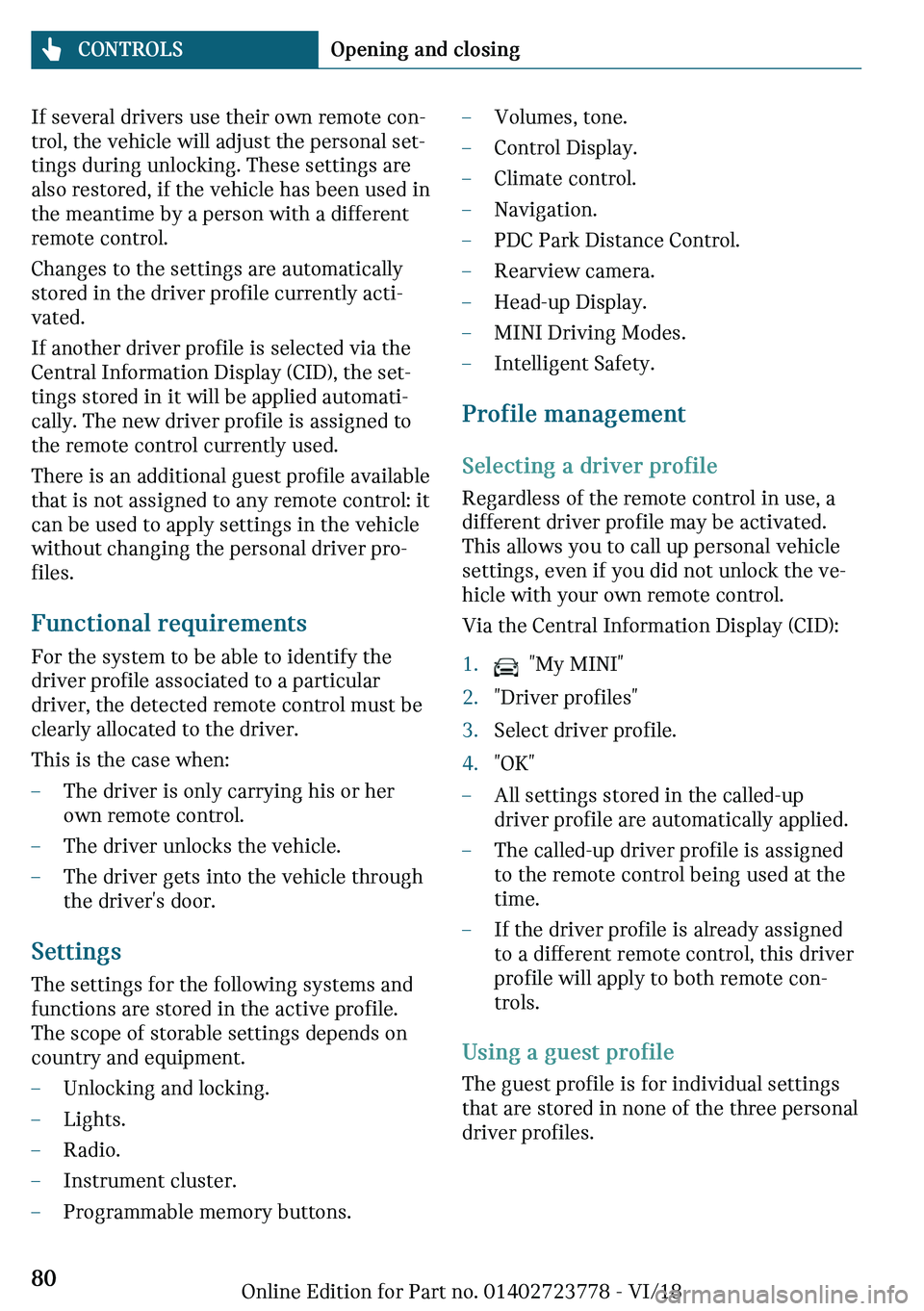MINI COOPER CONVERTIBLE 2019 Manual PDF �-�f��
