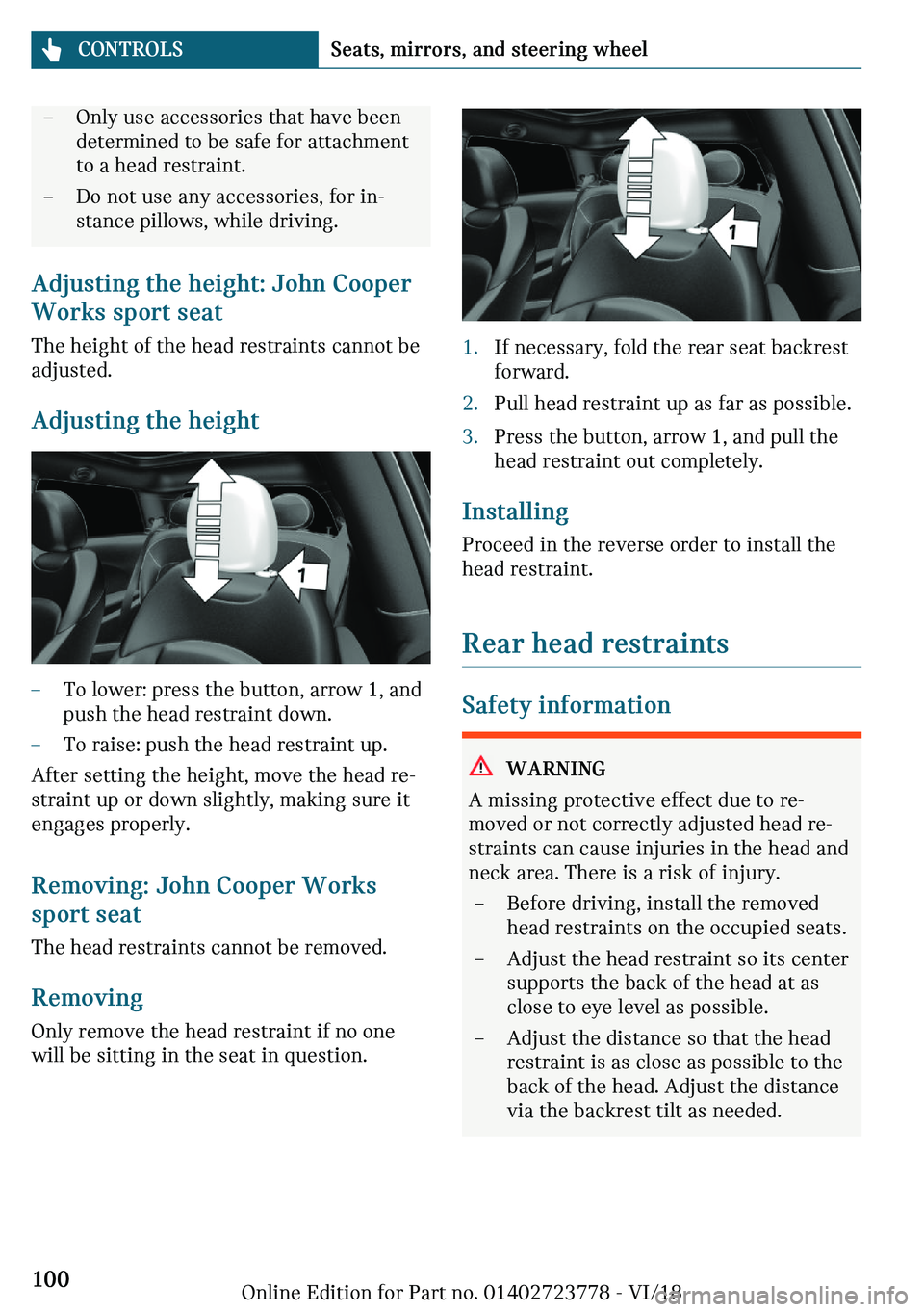 MINI COOPER CONVERTIBLE 2019  Owners Manual 