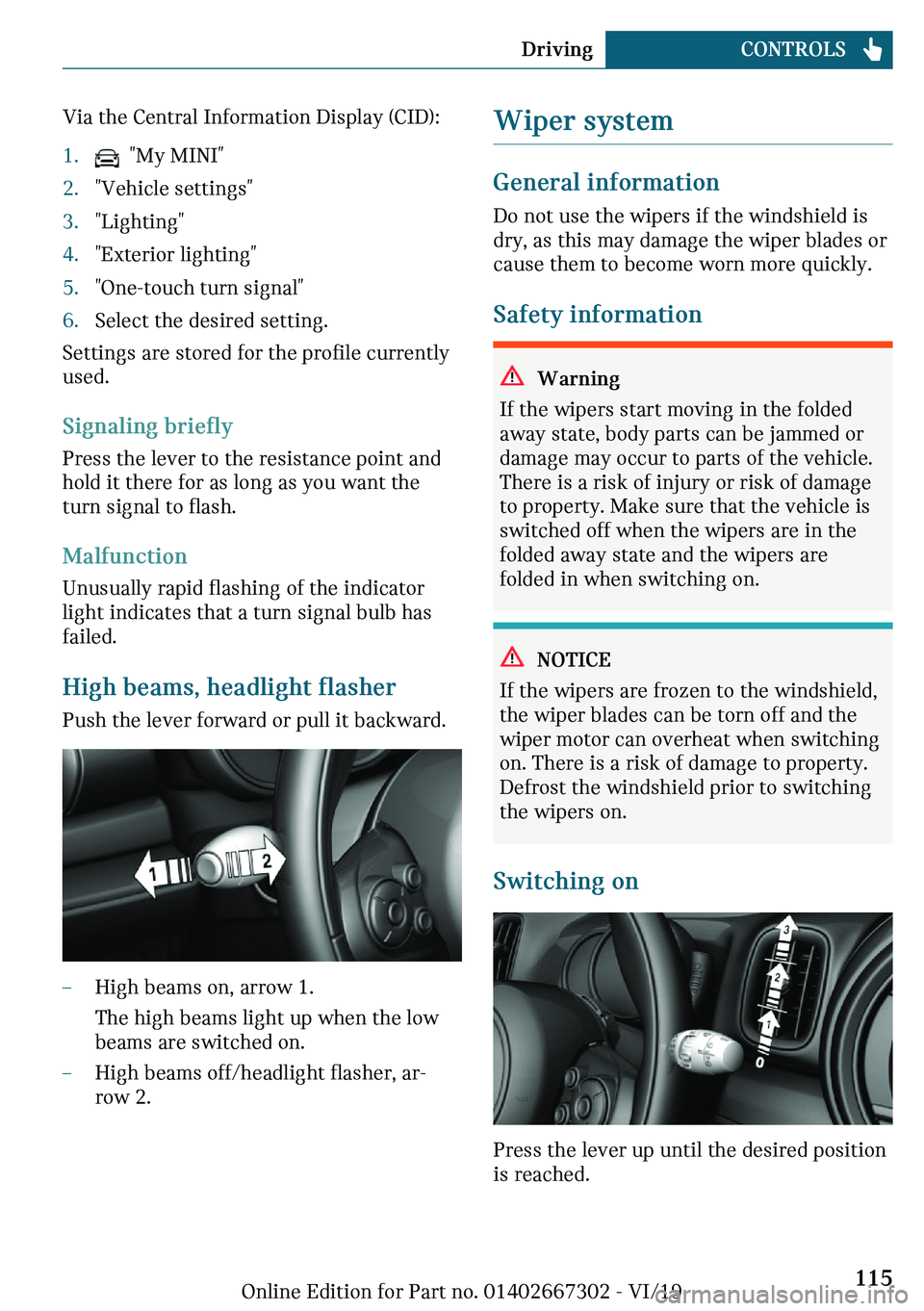MINI COOPER CONVERTIBLE 2020  Owners Manual �V�