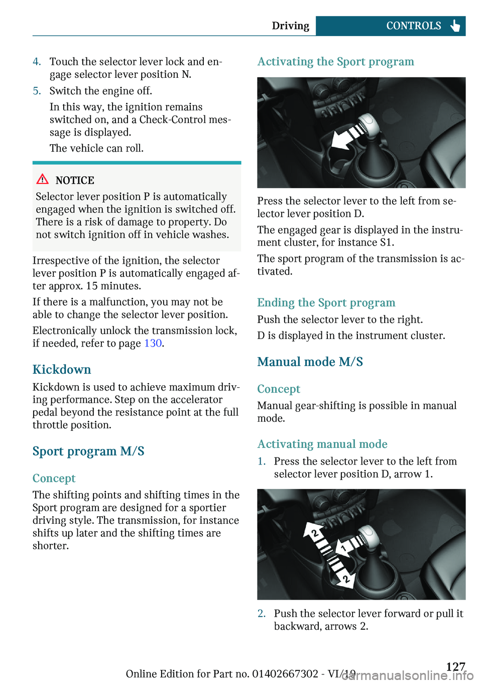 MINI COOPER CONVERTIBLE 2020  Owners Manual c�m�