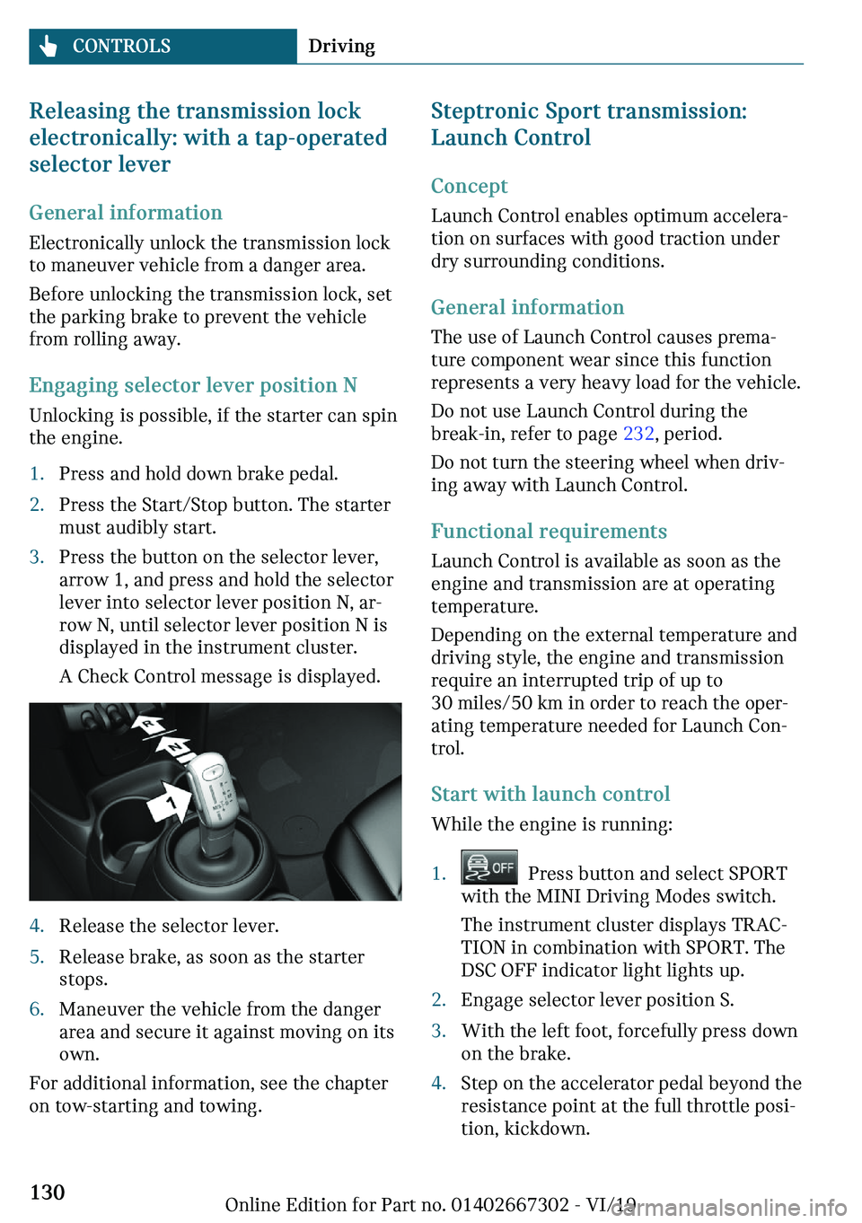 MINI COOPER CONVERTIBLE 2020  Owners Manual �`�