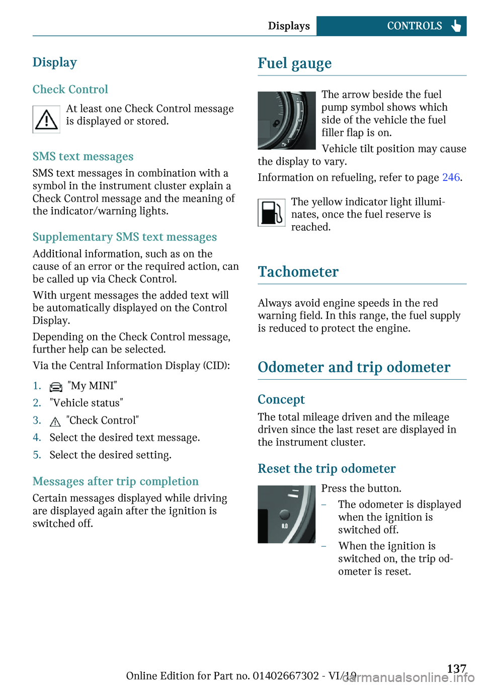 MINI COOPER CONVERTIBLE 2020  Owners Manual ��