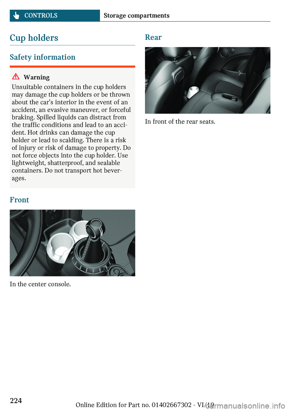 MINI COOPER CONVERTIBLE 2020  Owners Manual �C�