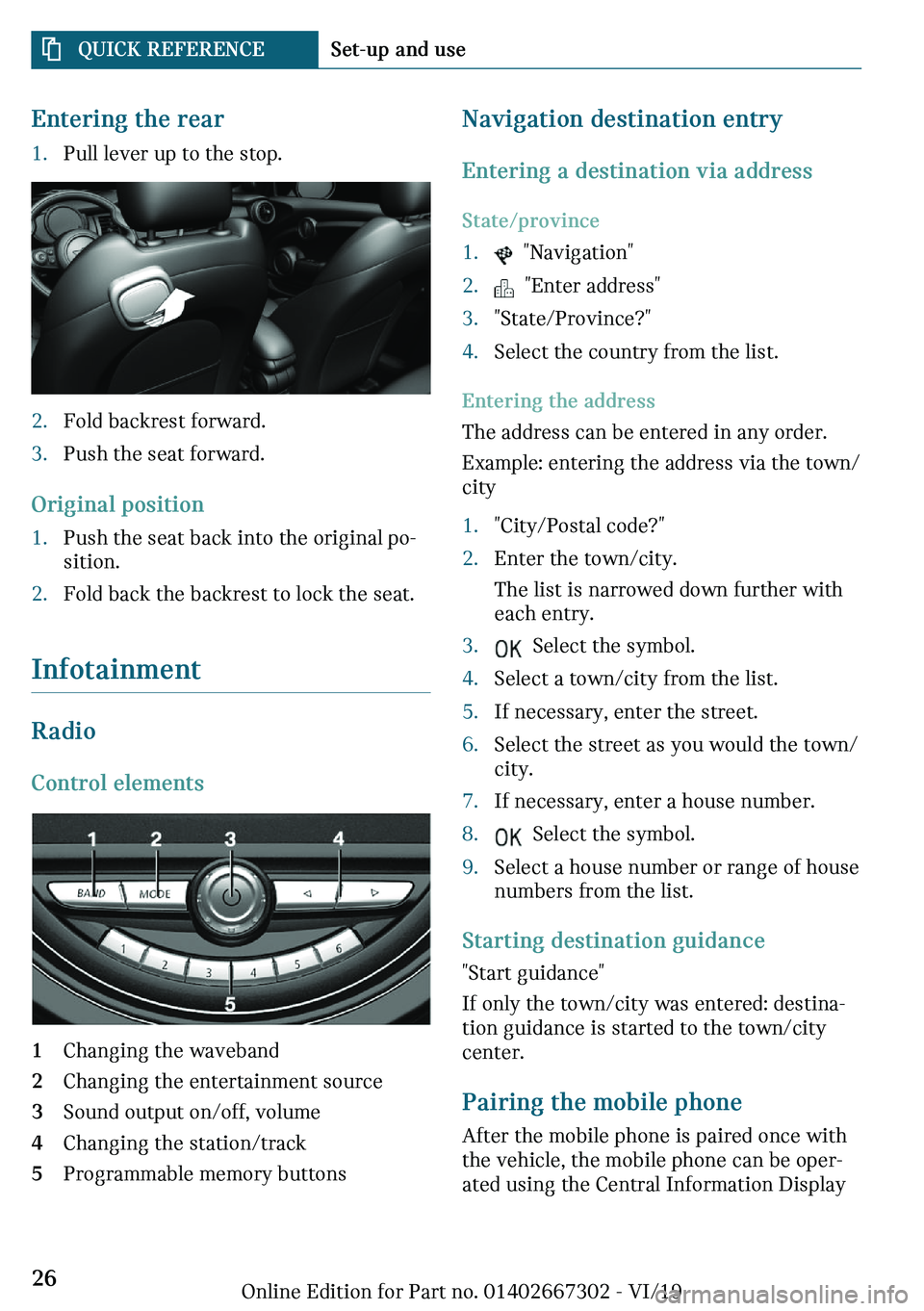 MINI COOPER CONVERTIBLE 2020 Owners Manual ��n�