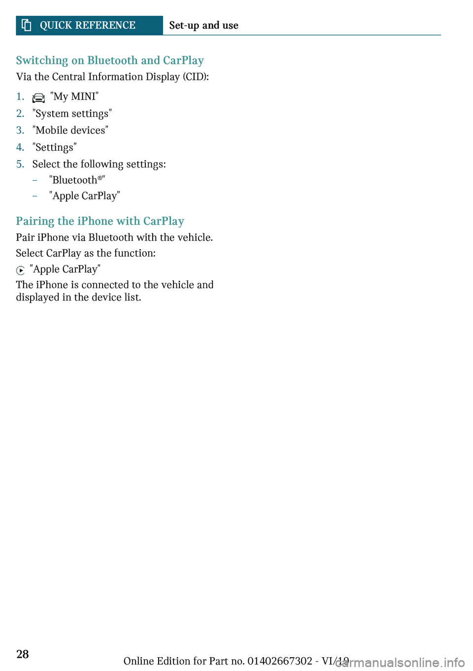 MINI COOPER CONVERTIBLE 2020 Owners Manual �d
�