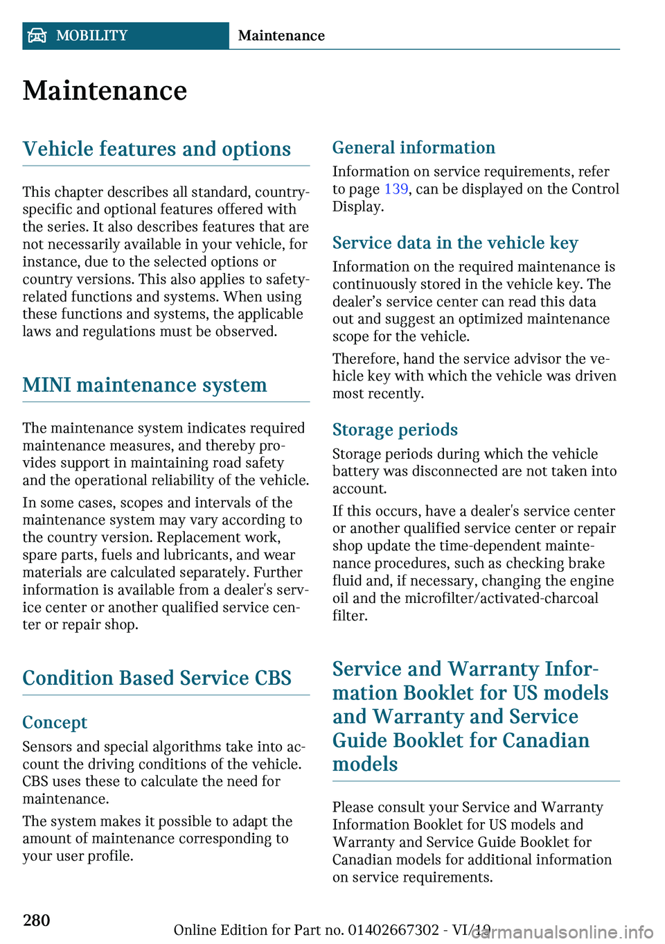 MINI COOPER CONVERTIBLE 2020  Owners Manual �M�