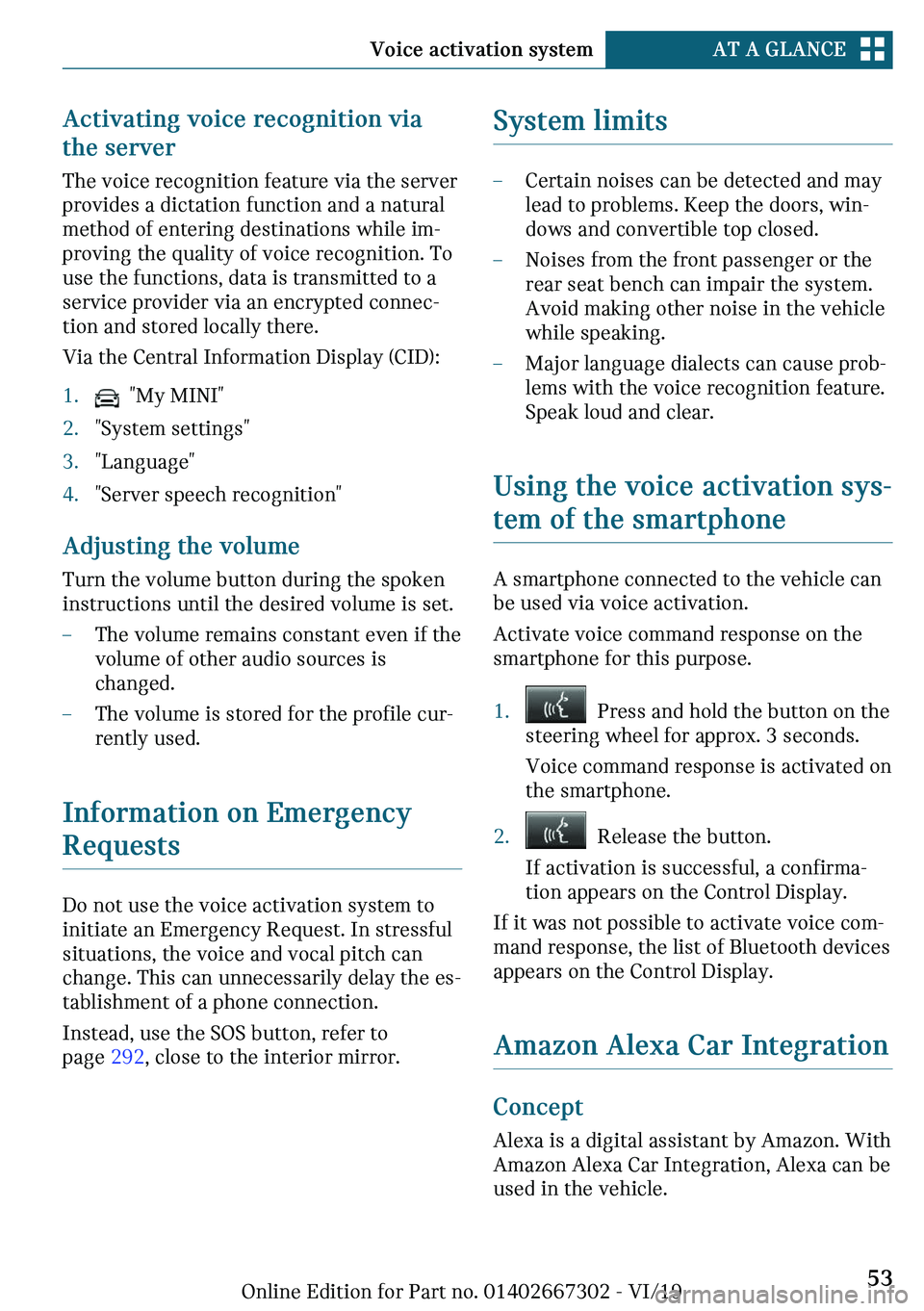 MINI COOPER CONVERTIBLE 2020 Workshop Manual ��c�