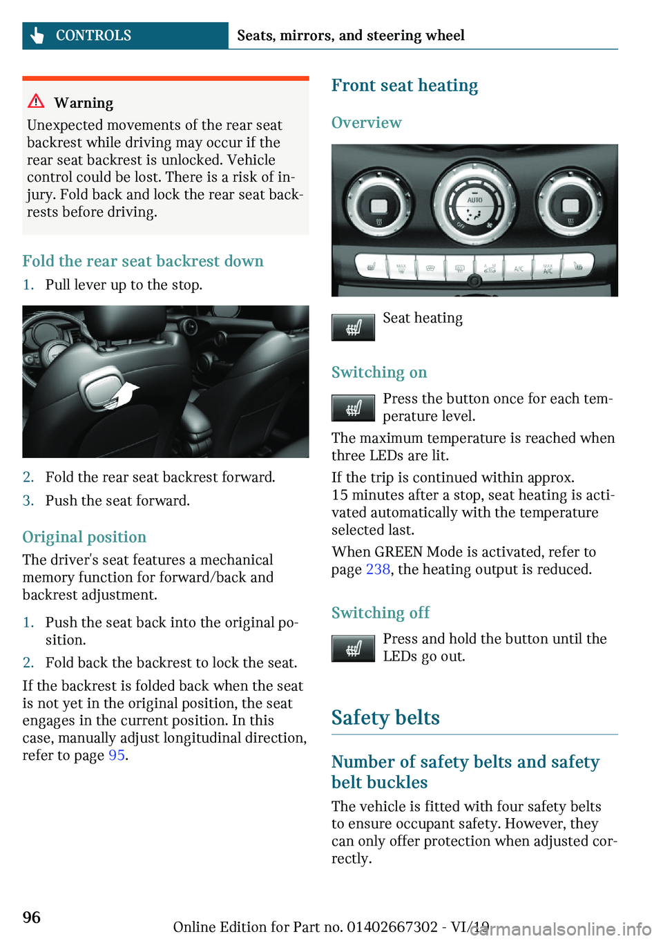 MINI COOPER CONVERTIBLE 2020  Owners Manual �W�
