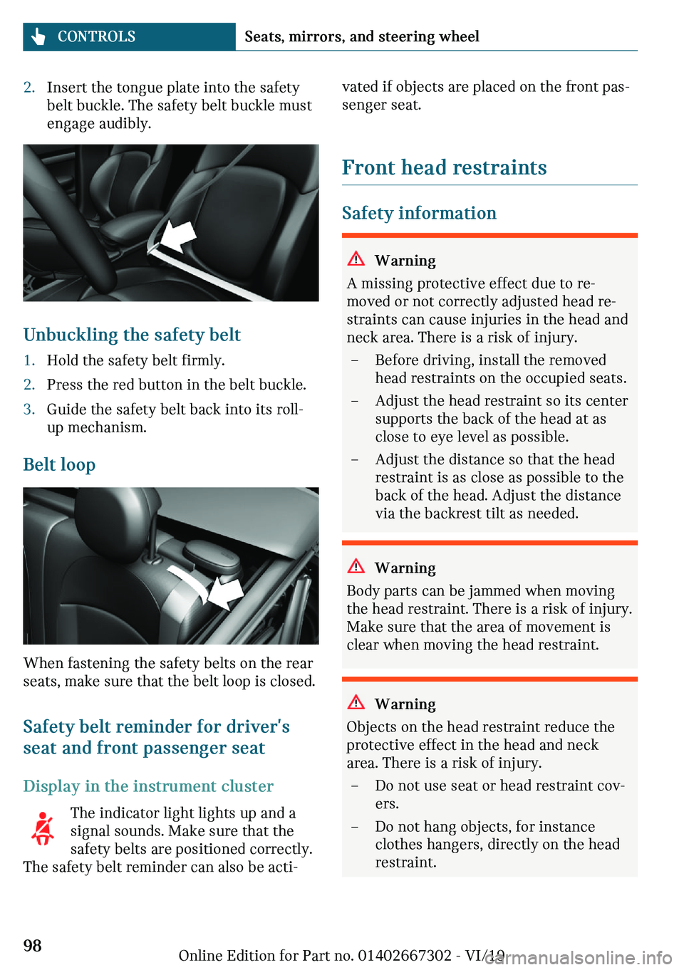 MINI COOPER CONVERTIBLE 2020  Owners Manual c�-�n�