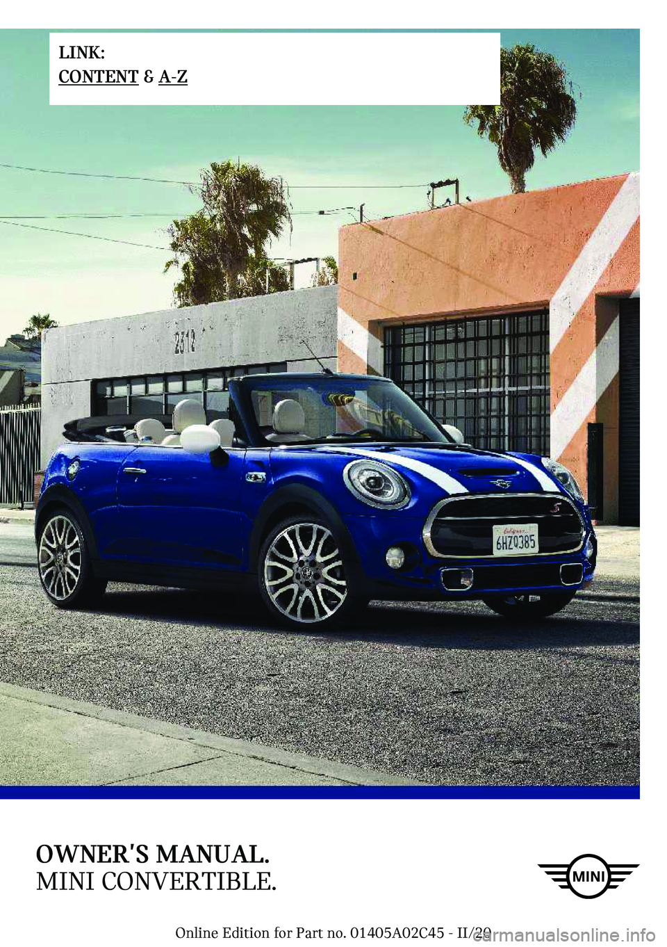 MINI COOPER CONVERTIBLE 2021  Owners Manual �O�W�N��`