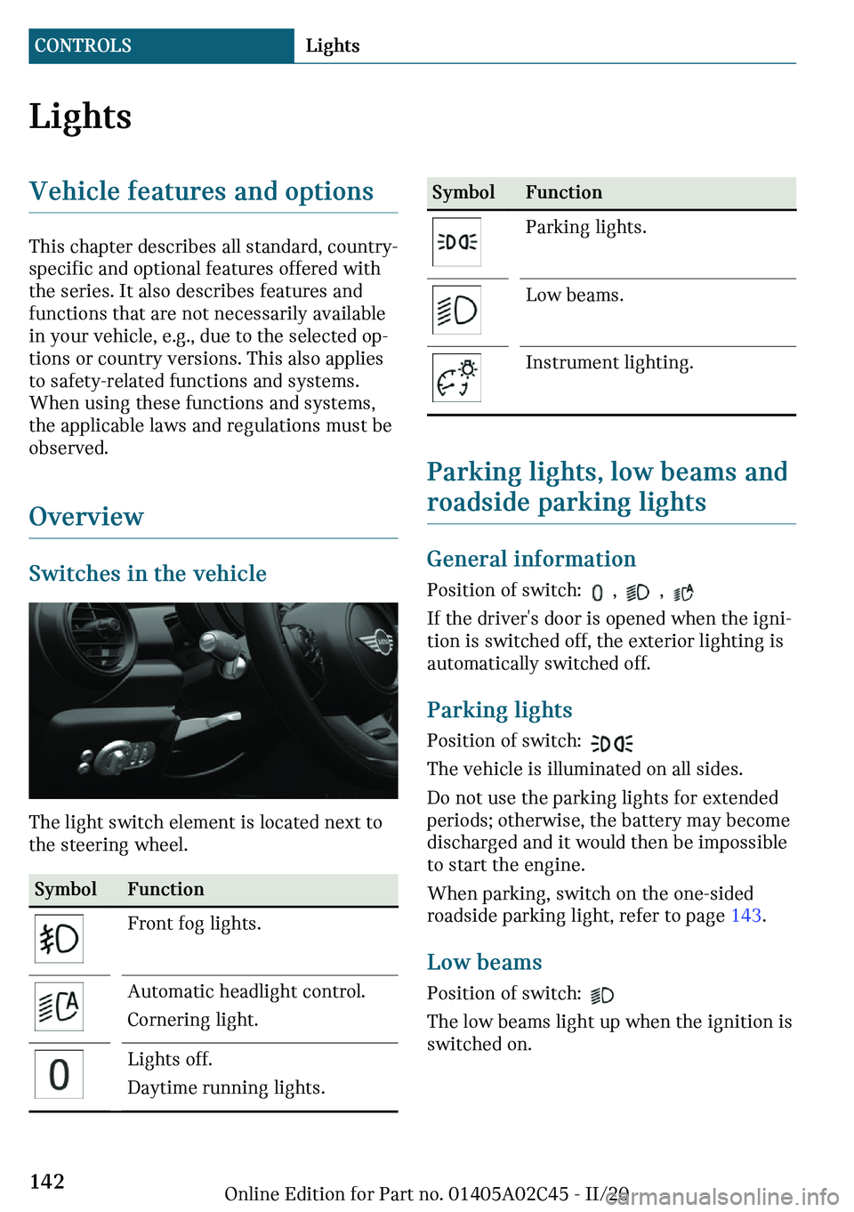 MINI COOPER CONVERTIBLE 2021  Owners Manual �A�