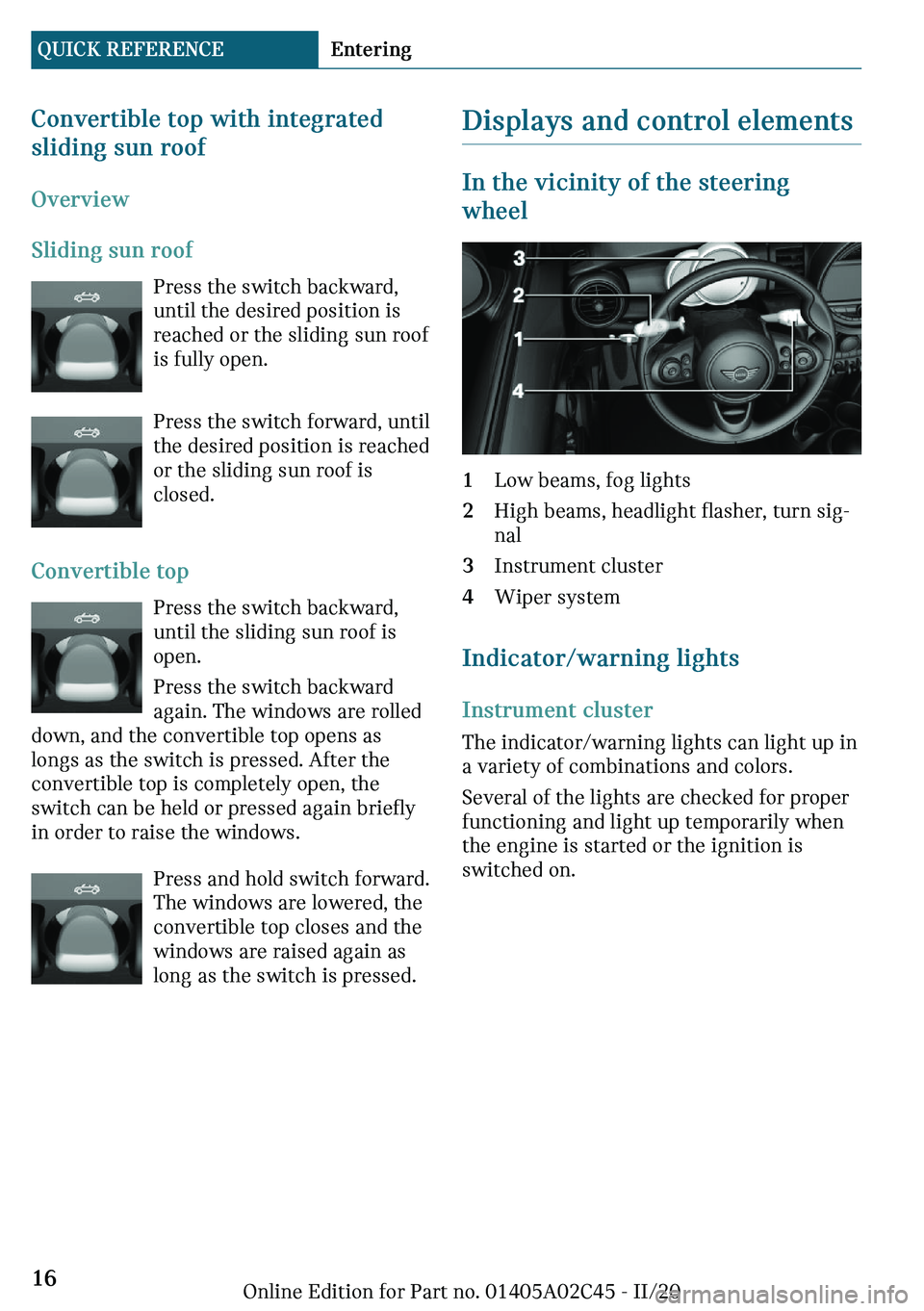 MINI COOPER CONVERTIBLE 2021 User Guide �C�