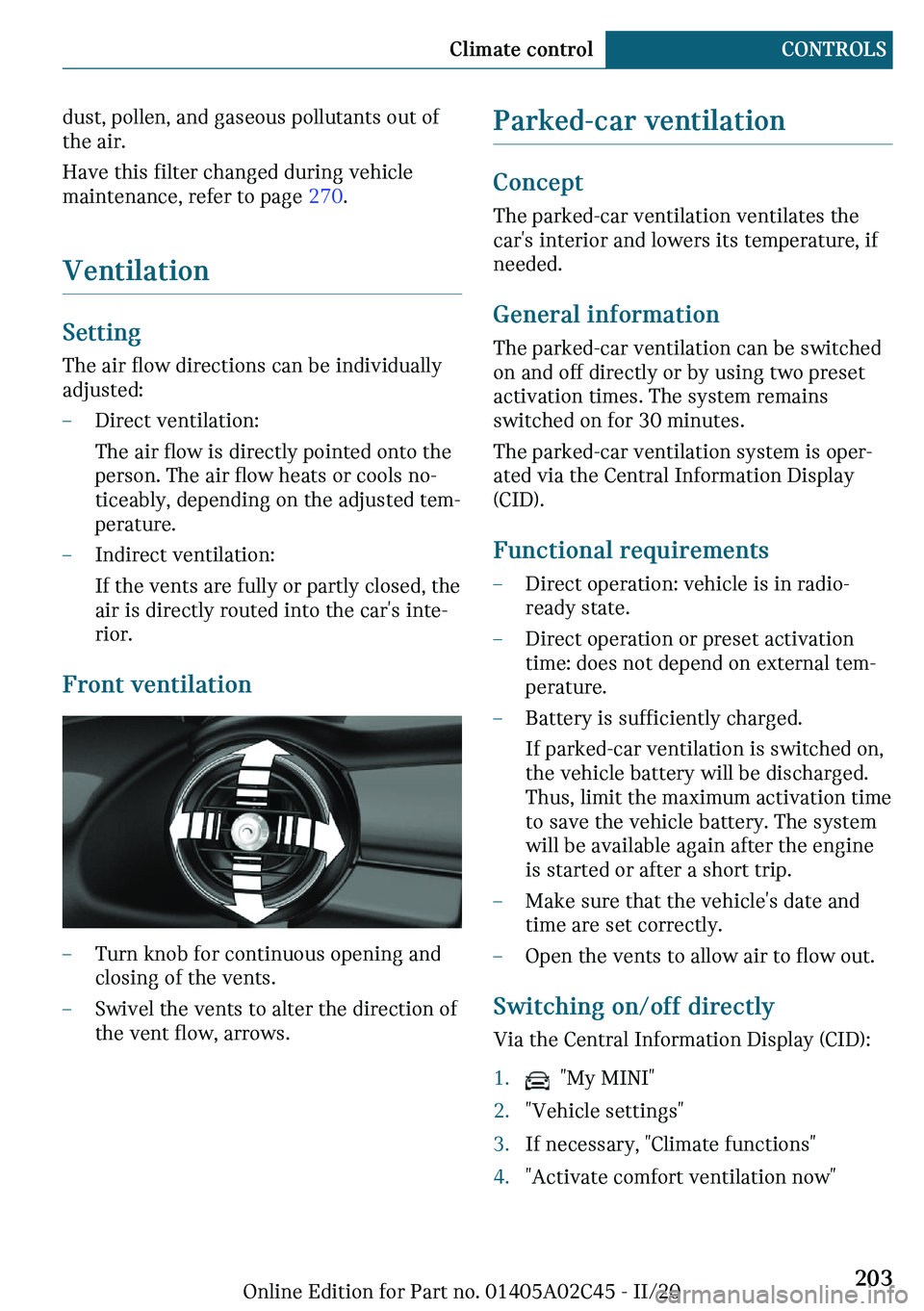 MINI COOPER CONVERTIBLE 2021  Owners Manual �