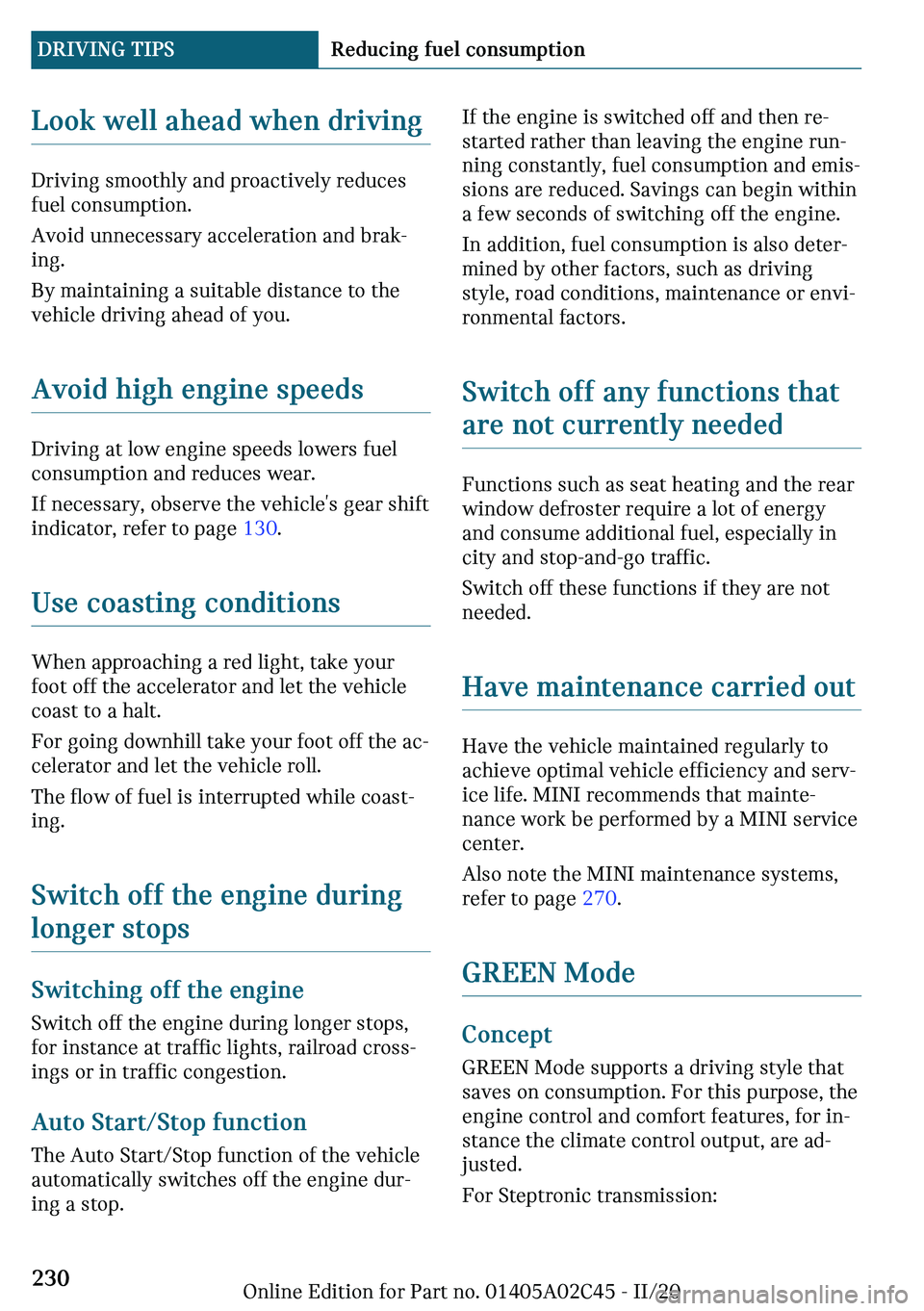 MINI COOPER CONVERTIBLE 2021  Owners Manual �A�