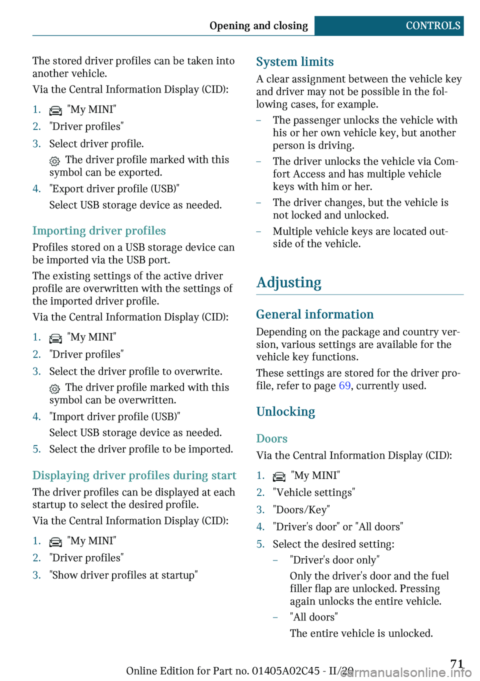 MINI COOPER CONVERTIBLE 2021 Manual PDF �m�