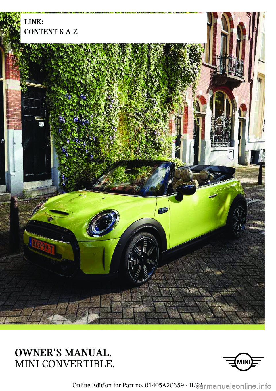 MINI COOPER CONVERTIBLE 2022  Owners Manual �O�W�N��`