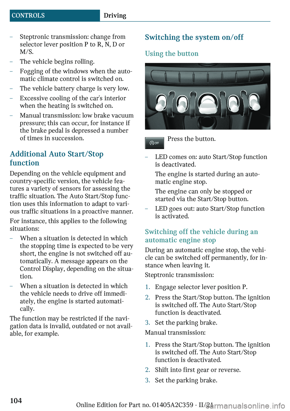 MINI COOPER CONVERTIBLE 2022  Owners Manual 