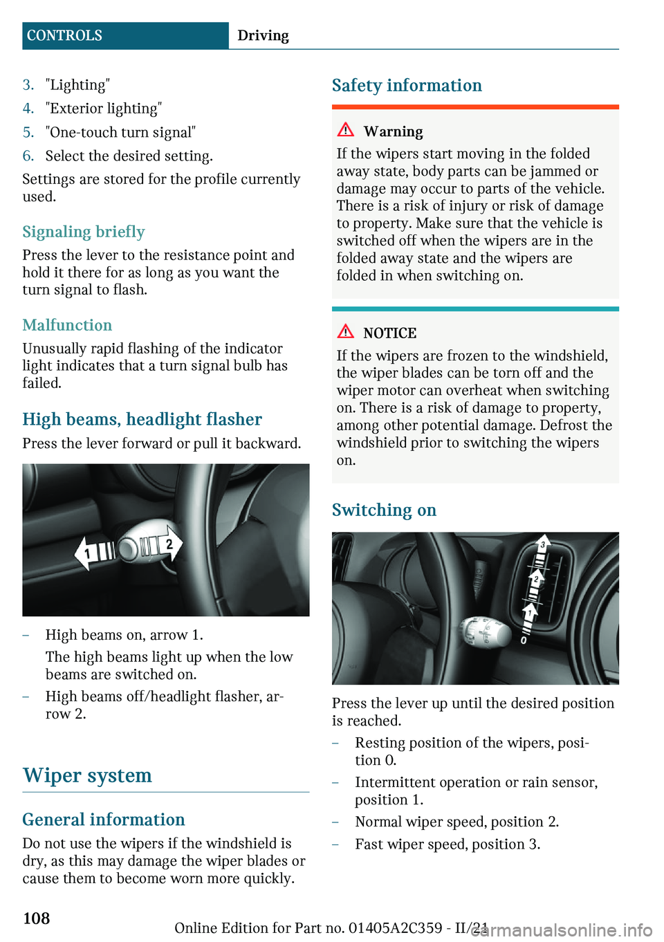 MINI COOPER CONVERTIBLE 2022  Owners Manual c