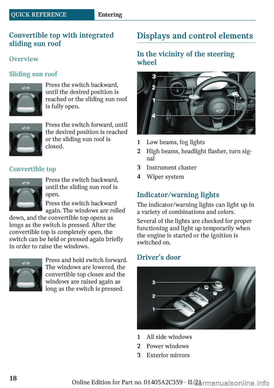 MINI COOPER CONVERTIBLE 2022 User Guide �C�