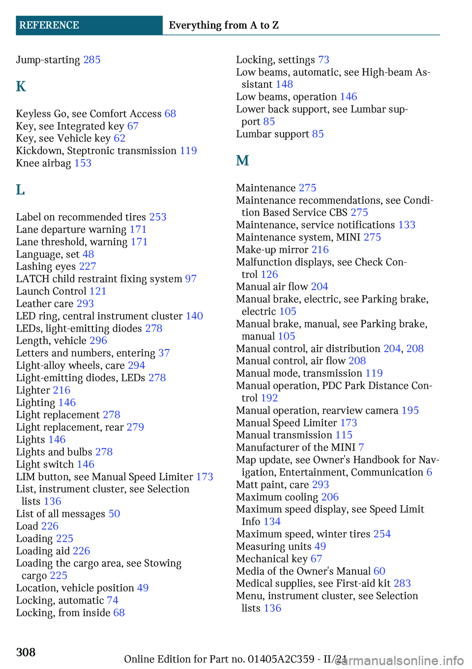 MINI COOPER CONVERTIBLE 2022  Owners Manual �9�