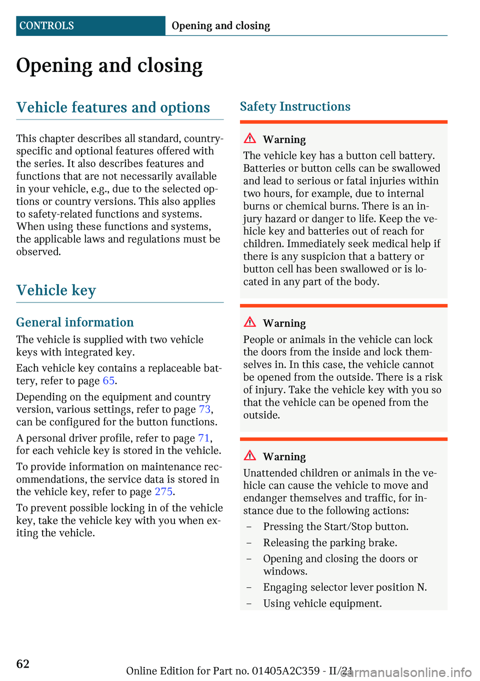 MINI COOPER CONVERTIBLE 2022 Repair Manual �O�