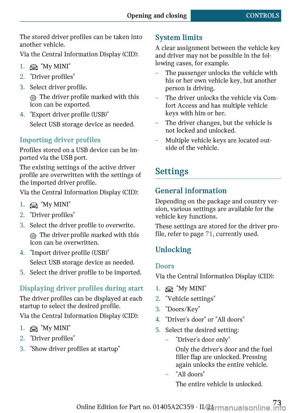 MINI COOPER CONVERTIBLE 2022 Manual PDF �m�
