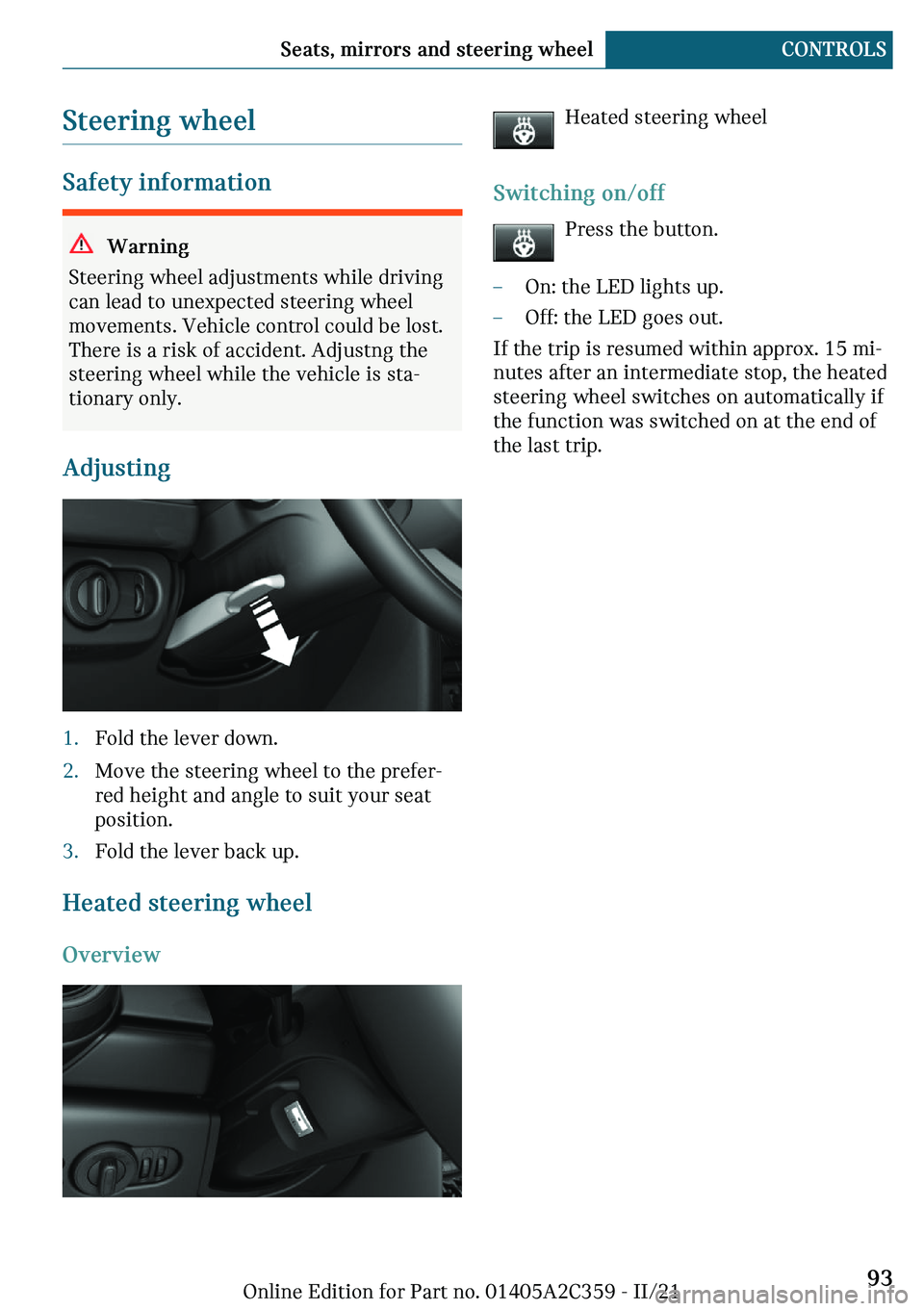 MINI COOPER CONVERTIBLE 2022  Owners Manual �d�