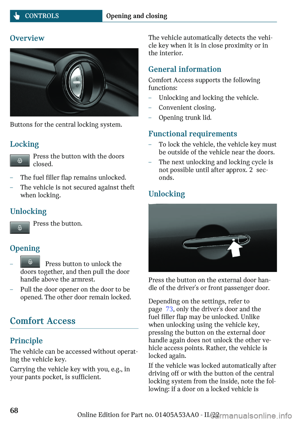 MINI COOPER CONVERTIBLE 2023 Repair Manual �O	�