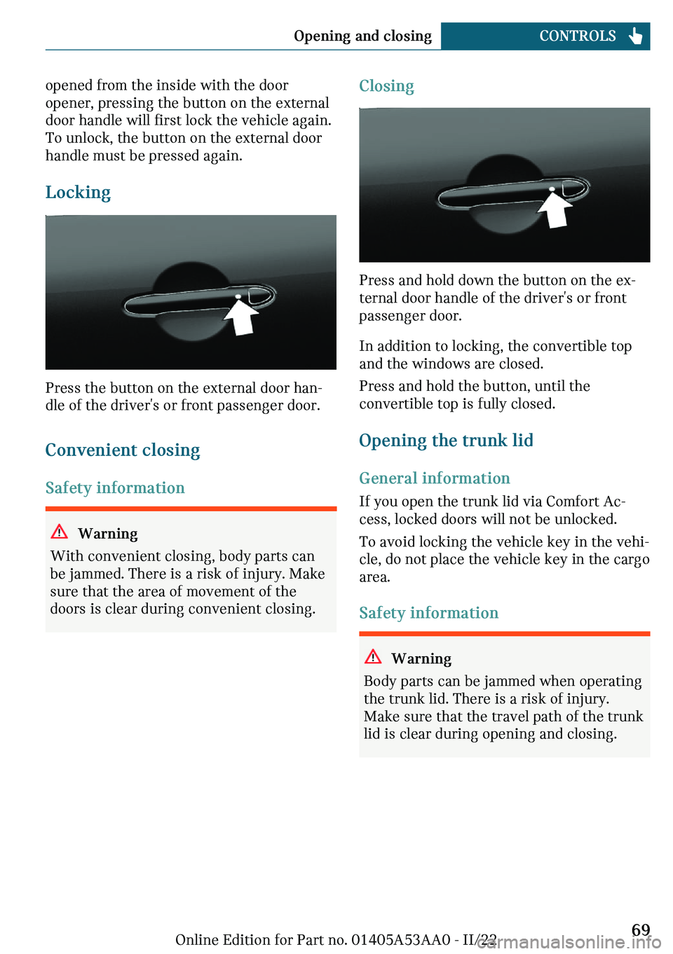 MINI COOPER CONVERTIBLE 2023 Repair Manual �