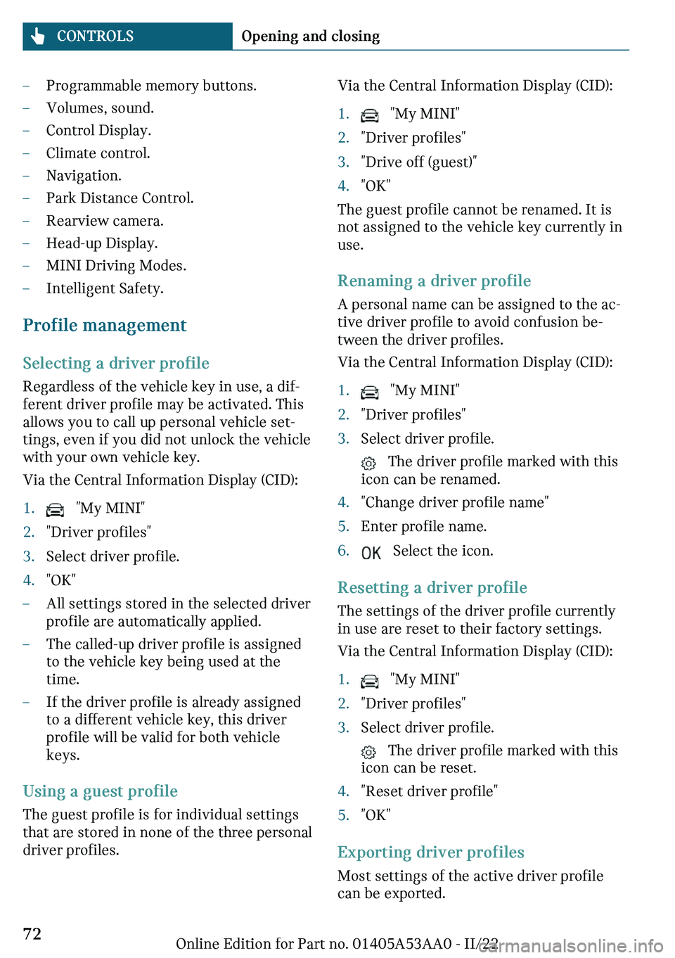 MINI COOPER CONVERTIBLE 2023 Manual PDF 