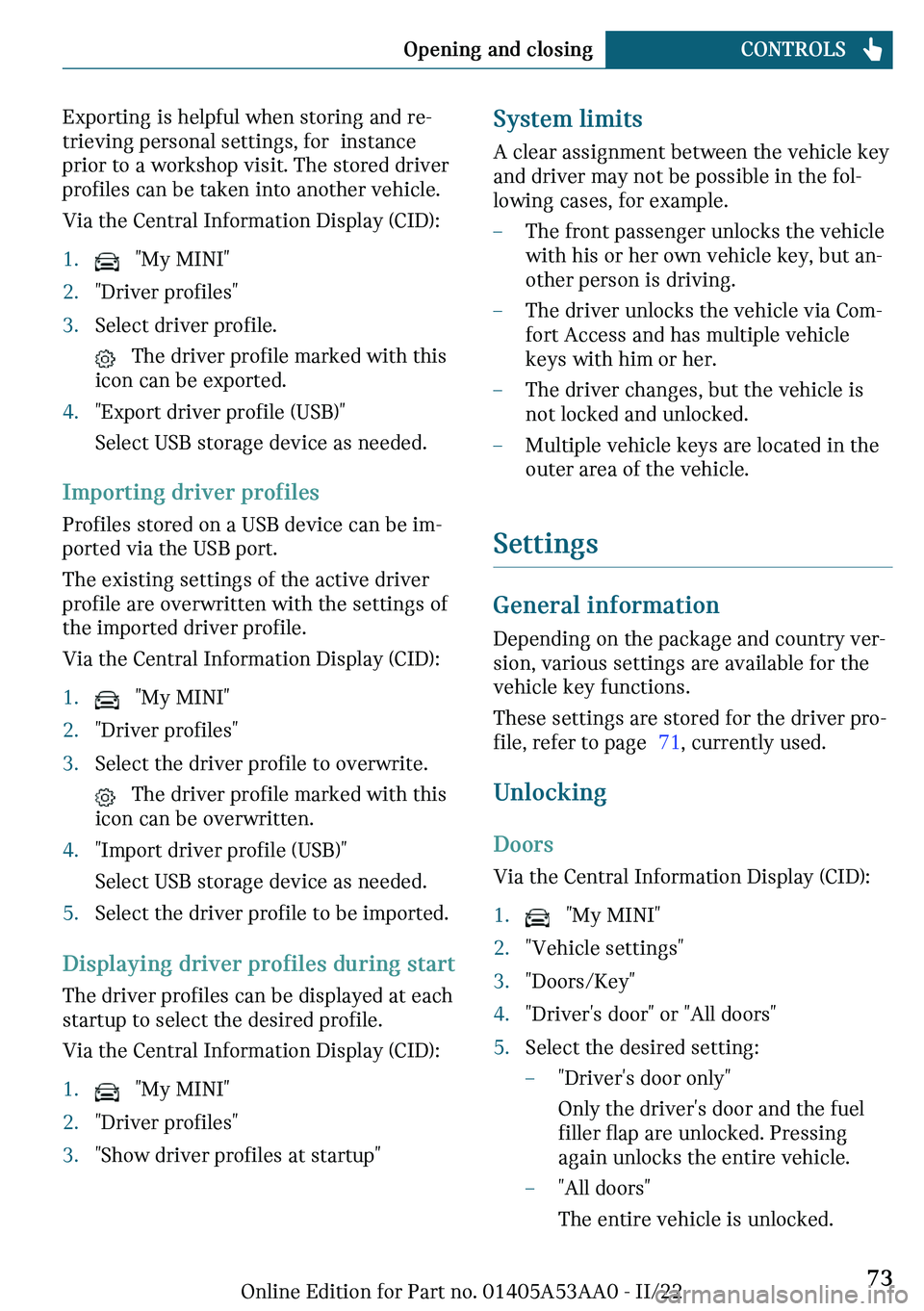 MINI COOPER CONVERTIBLE 2023 Manual PDF �C�