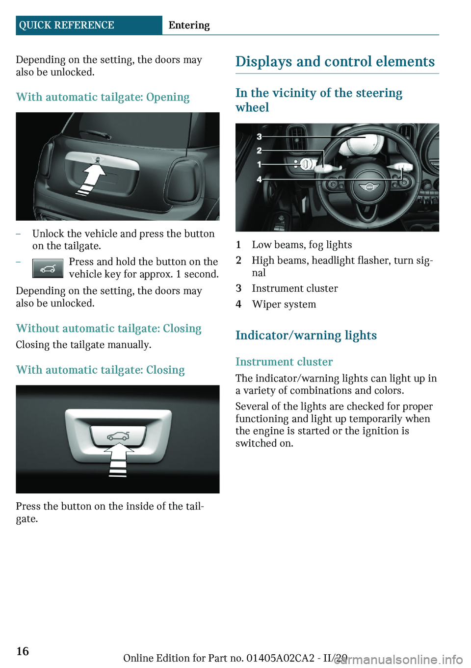 MINI COUNTRYMAN 2021 User Guide ��