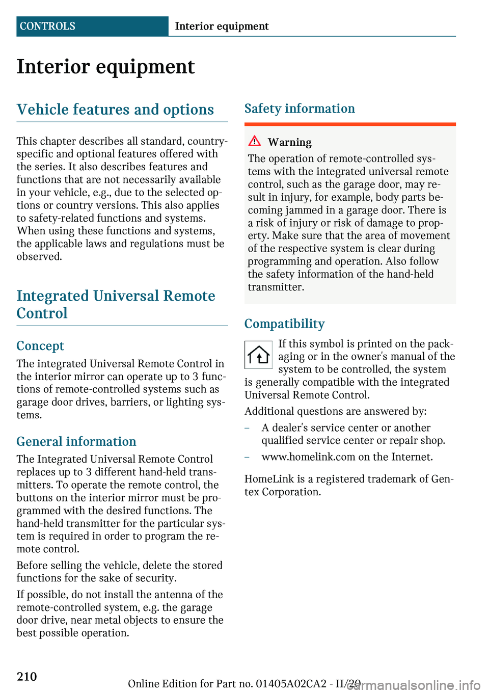 MINI COUNTRYMAN 2021  Owners Manual �-�n�