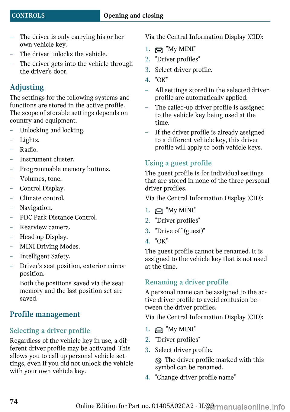 MINI COUNTRYMAN 2021 Manual PDF 