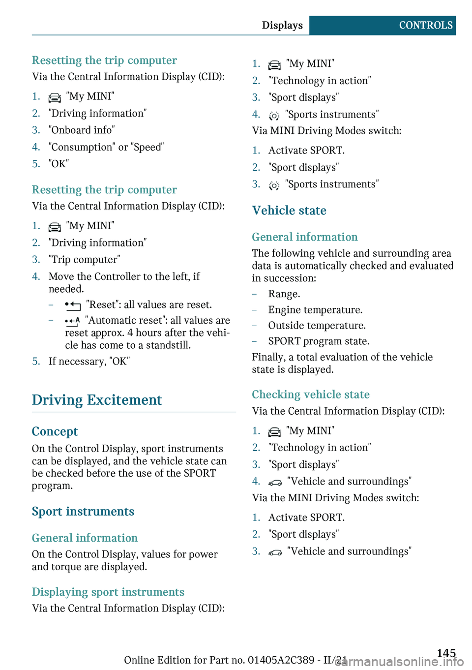 MINI COUNTRYMAN 2022  Owners Manual �`�