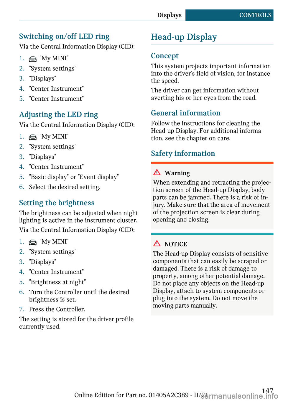 MINI COUNTRYMAN 2022  Owners Manual �d
�