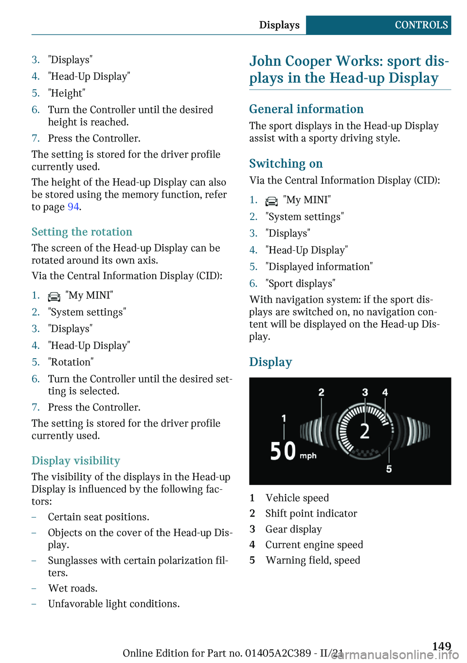 MINI COUNTRYMAN 2022  Owners Manual c