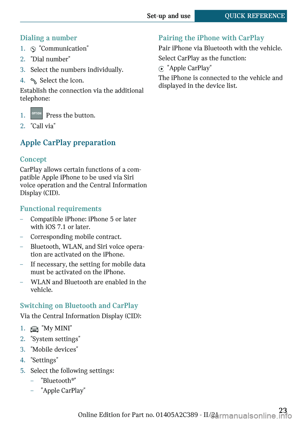 MINI COUNTRYMAN 2022 Owners Manual ��