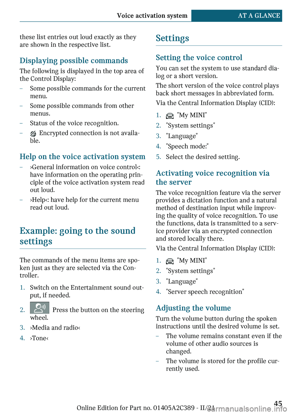 MINI COUNTRYMAN 2022 Service Manual �