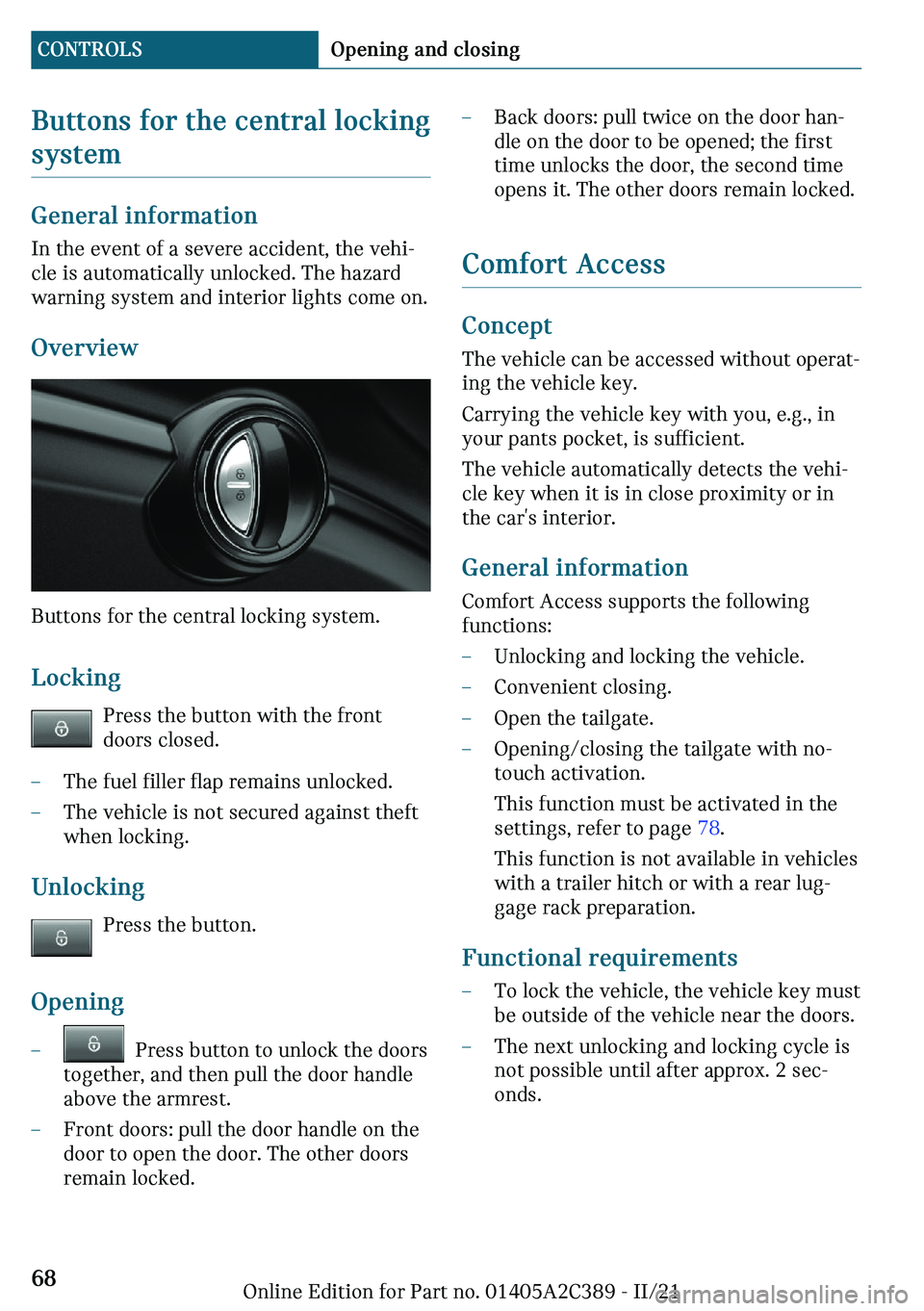 MINI COUNTRYMAN 2022 Repair Manual �B�