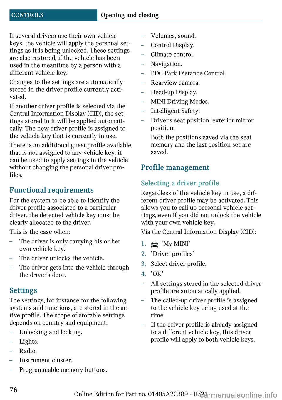 MINI COUNTRYMAN 2022 Manual PDF �-�f��