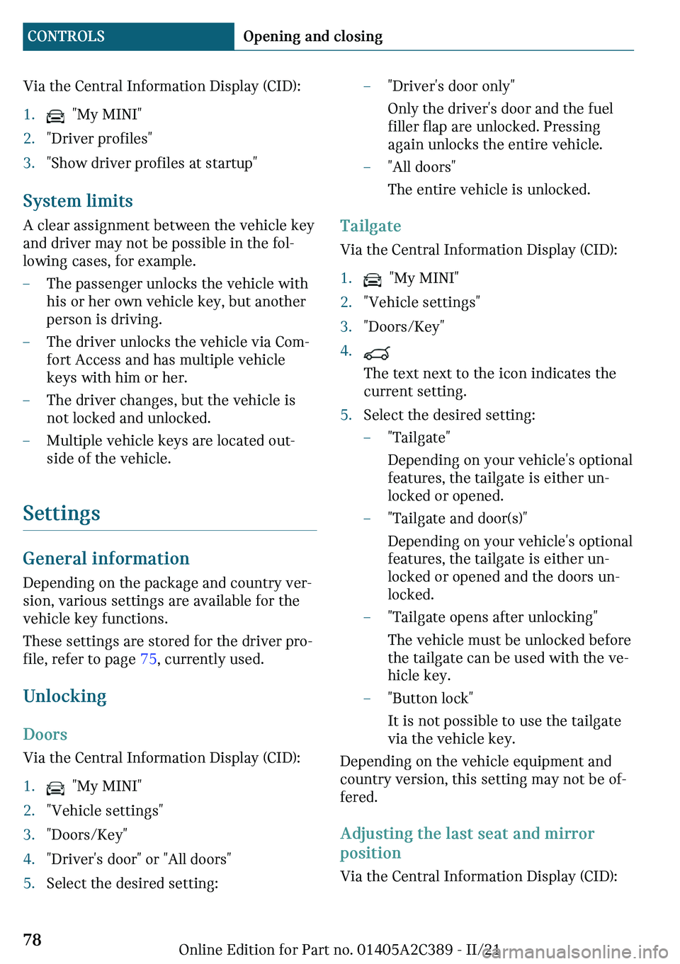 MINI COUNTRYMAN 2022 Manual PDF �V�