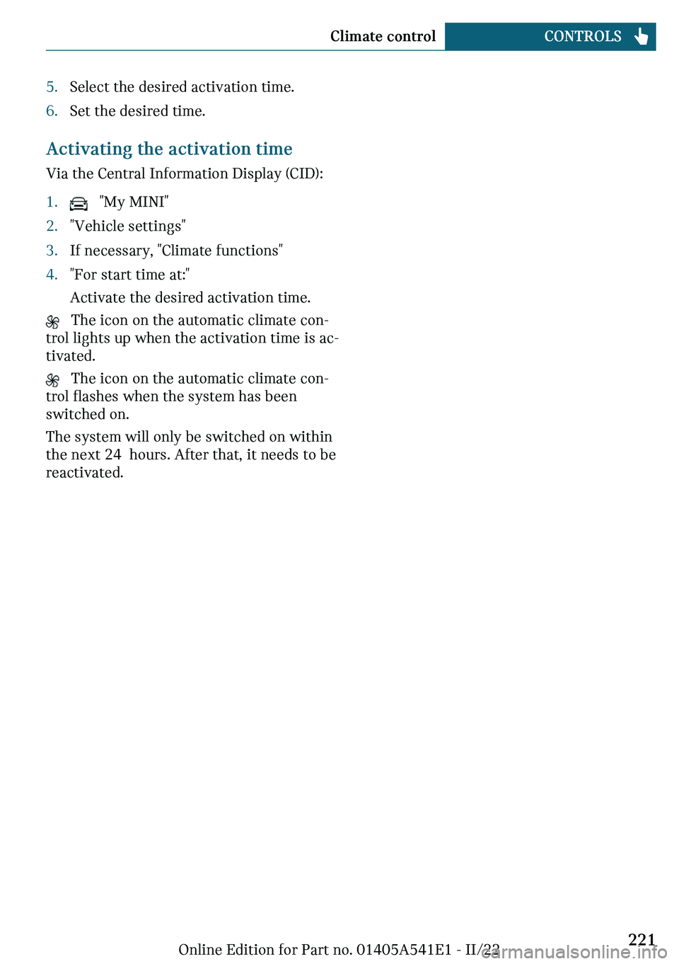 MINI COUNTRYMAN 2023  Owners Manual c�d�