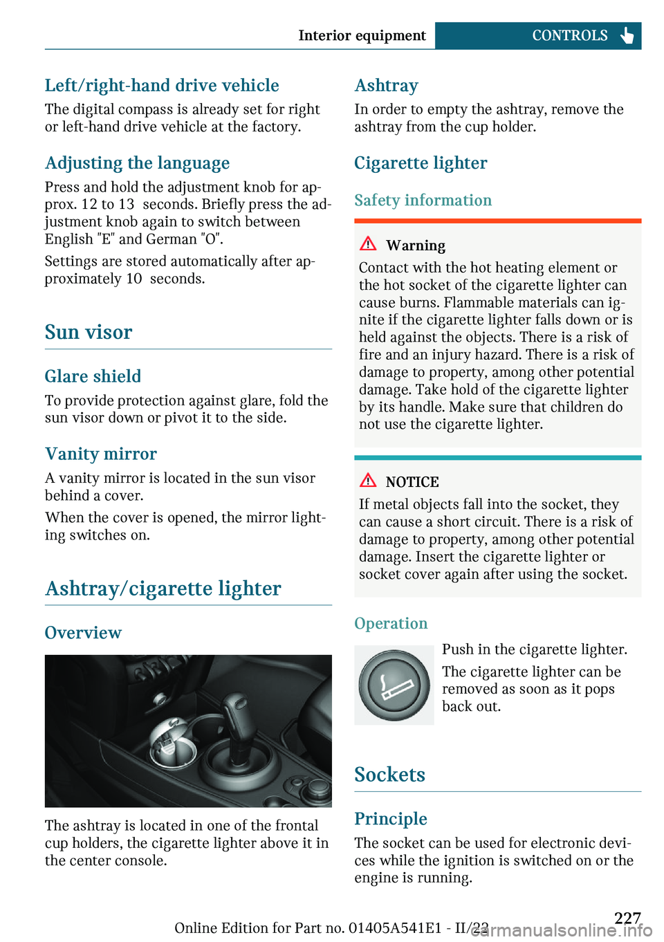 MINI COUNTRYMAN 2023  Owners Manual �A�