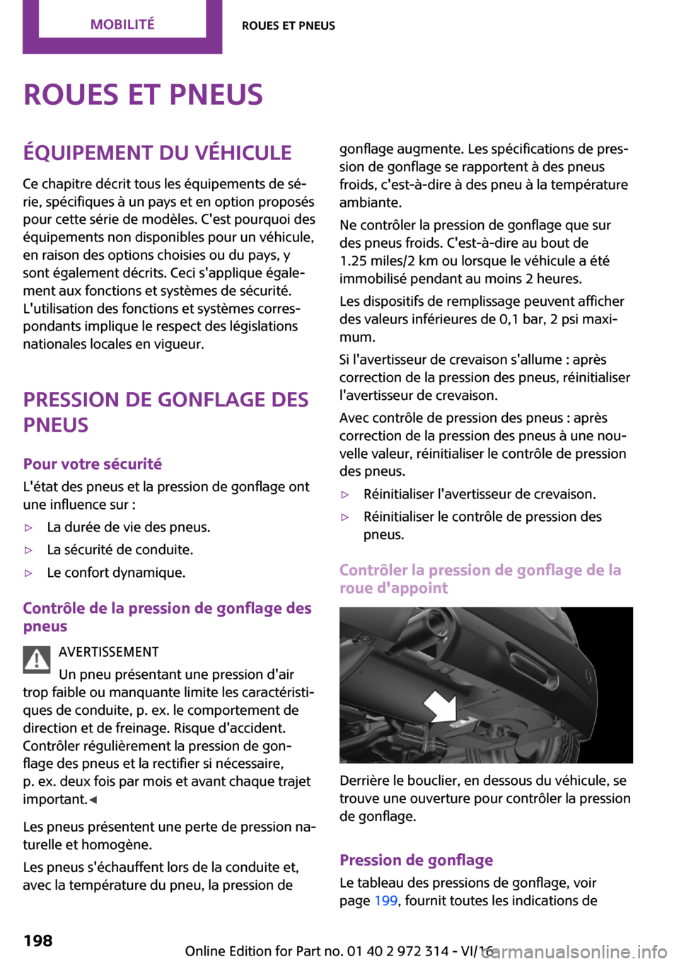 MINI 5 door 2016  Manuel du propriétaire (in French) �R�o�u�e�s��e�t��p�n�e�u�s�