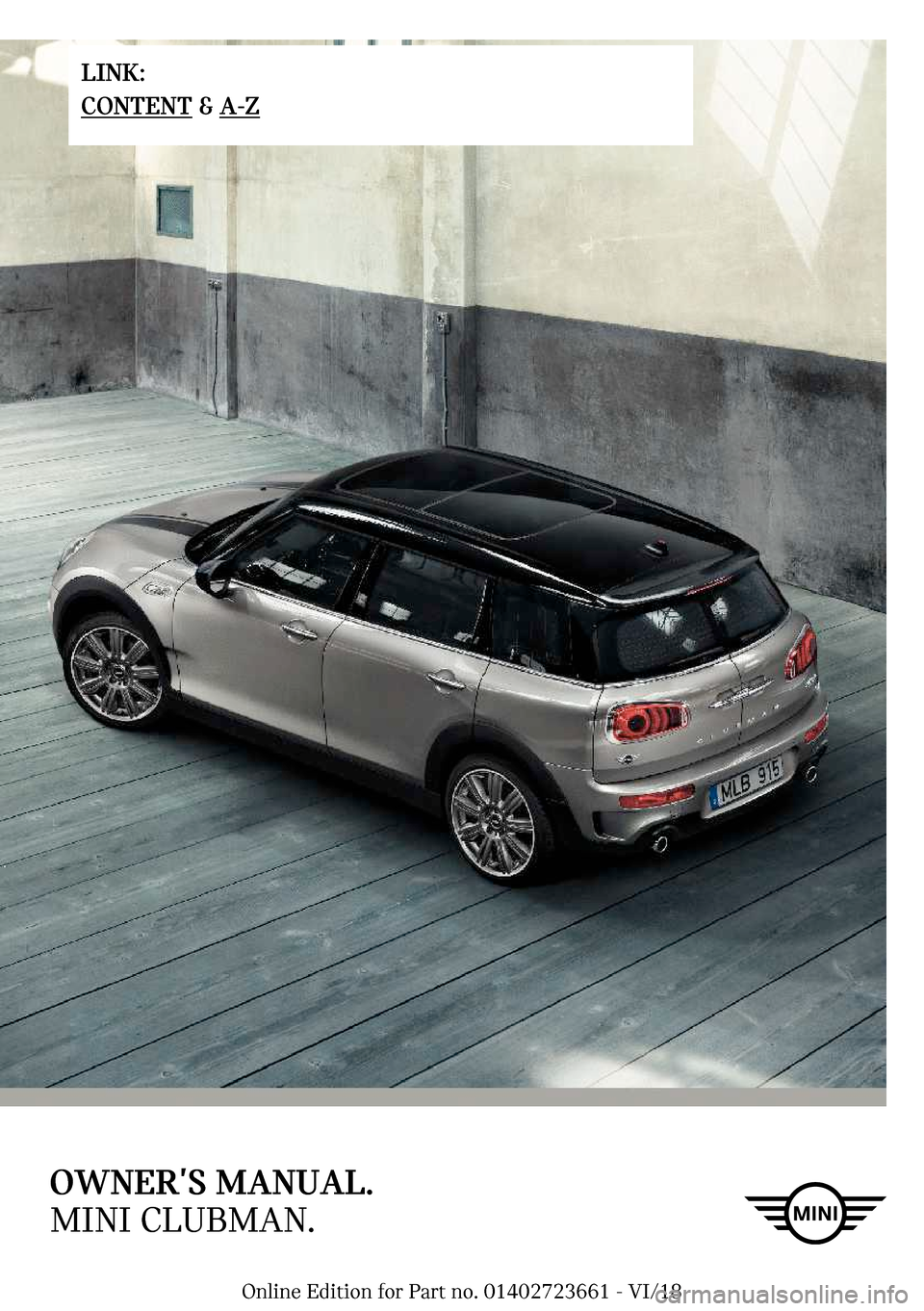 MINI Clubman 2019  Owners Manual �O�W�N��`