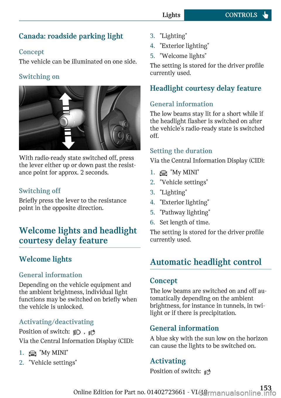 MINI Clubman 2019  Owners Manual �C�