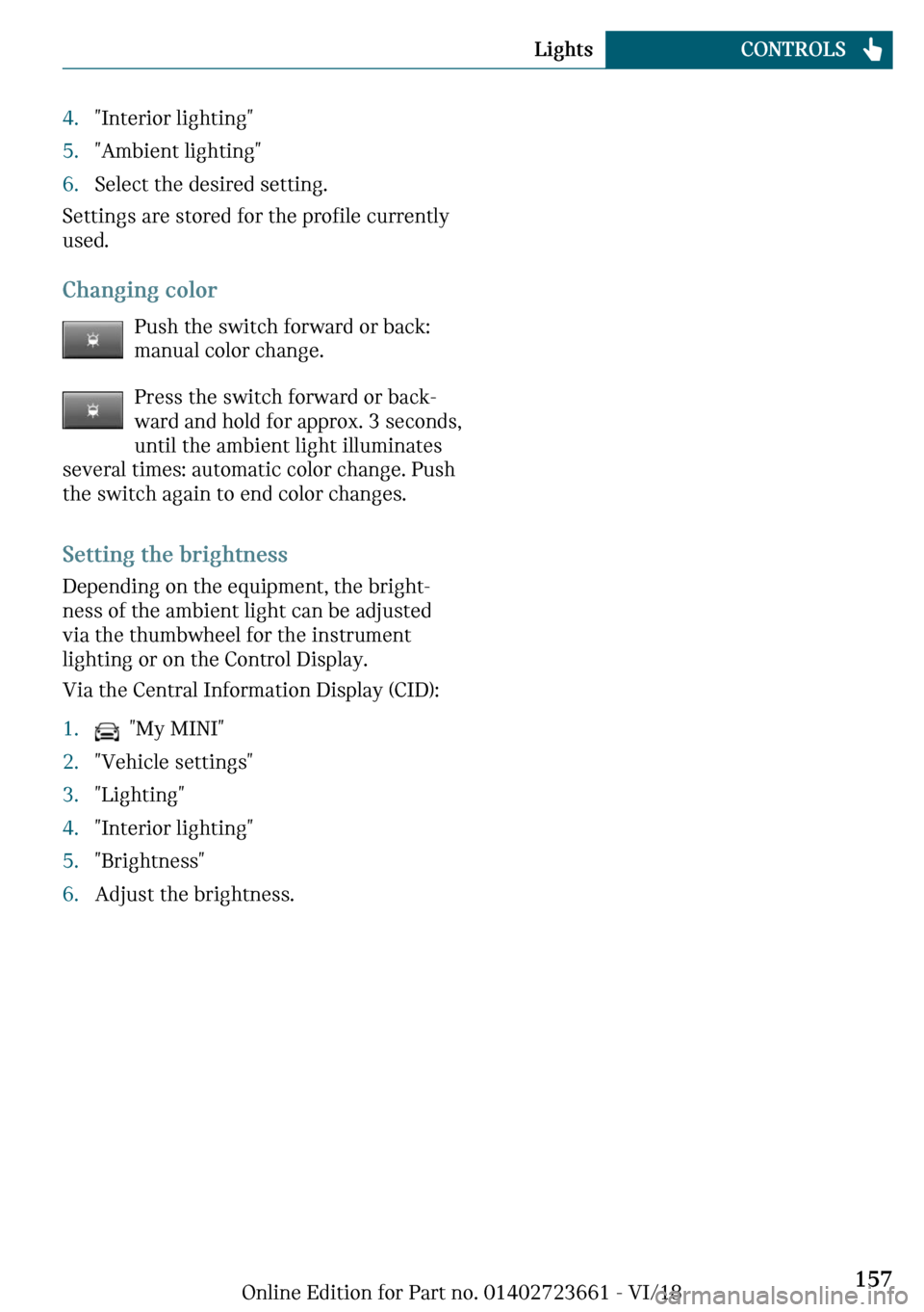 MINI Clubman 2019  Owners Manual c