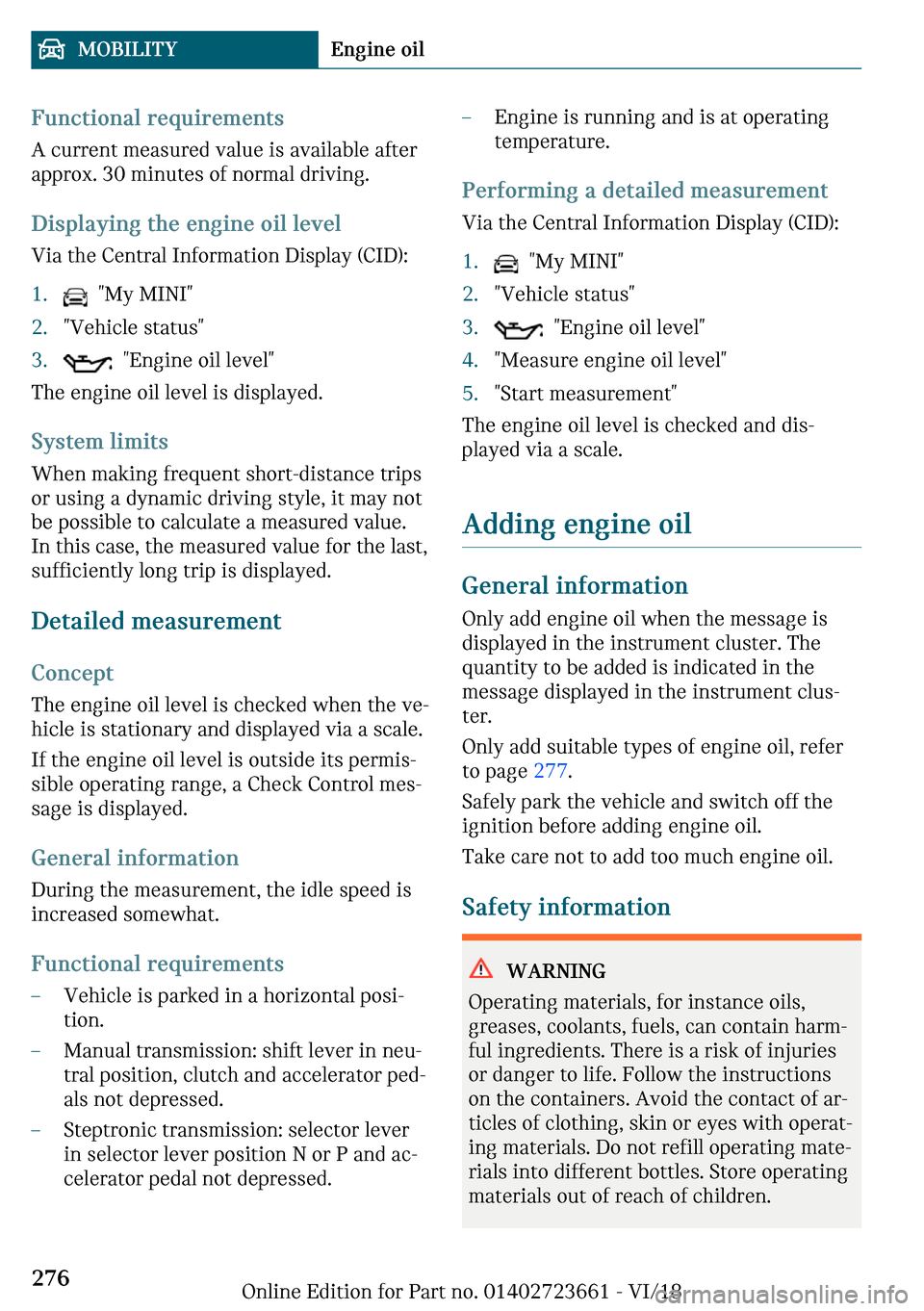 MINI Clubman 2019  Owners Manual �F�